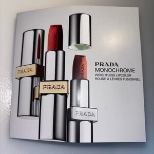 💄PRADA Monochrome Weightless Lipcolor Sample Card NEW💄